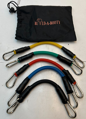 5 Bag of 5 BUILD-A-BOOTY Ankle Tube Resistance Band Only and Storage Bag