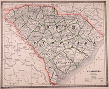 1885 Map  SOUTH CAROLINA  11x13  Free S H