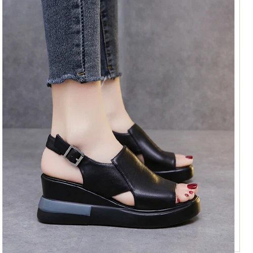 Orthopädische flache Damenschuhe mit Keilabsatz Sommer Freizeit Strand - Bild 3 von 18