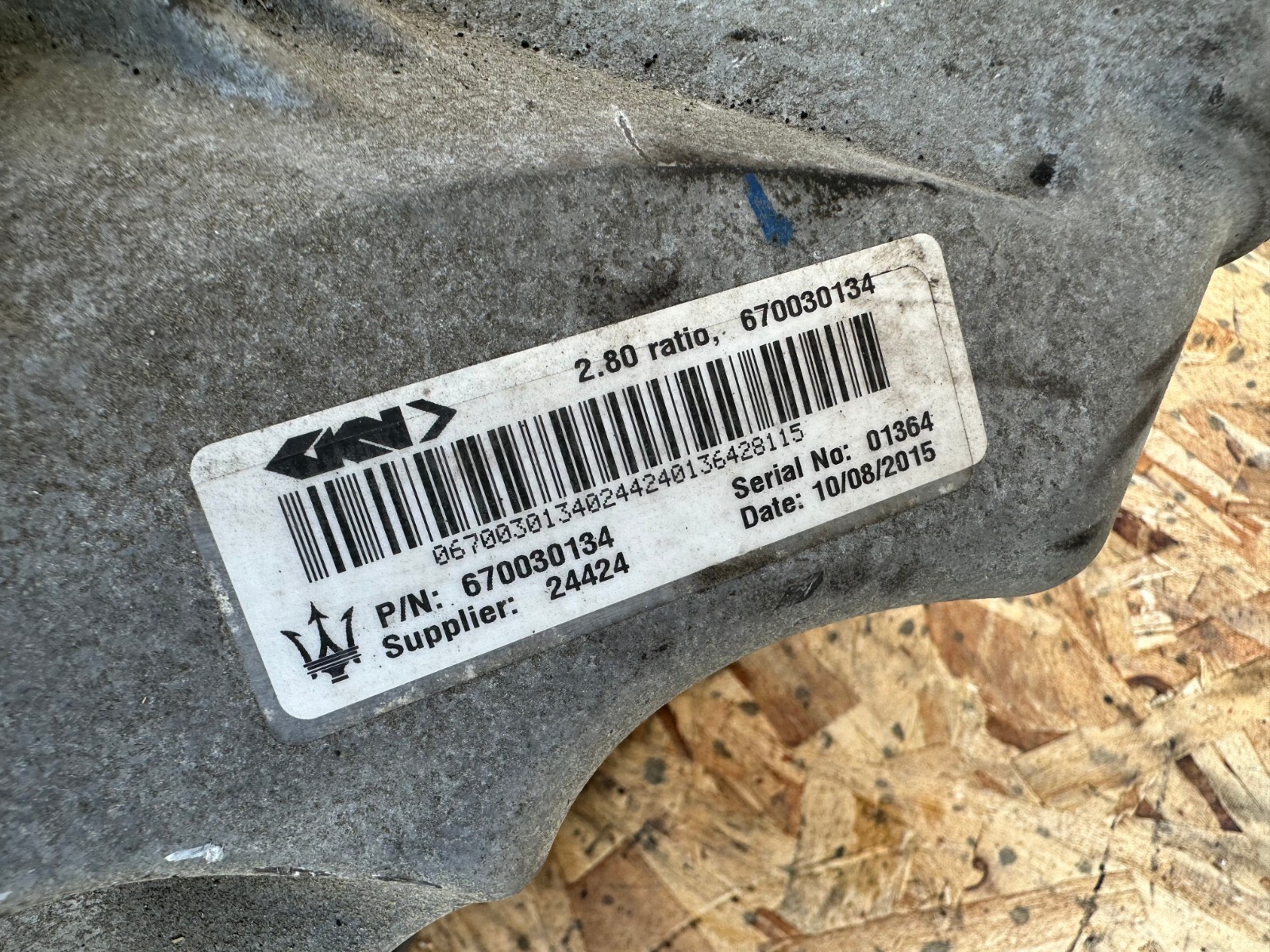 REAR DIFFERENTIAL CARRIER ASSEMBLY 2.80 RATIO OEM 14-20 MASERATI GHIBLI S