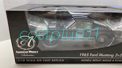 AMERICAN MUSCLE 1965 FORD MUSTANG 2+2 FASTBACK 1:18 BLACK