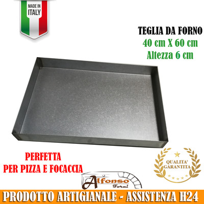 TEGLIA DA FORNO RETTANGOLARE ALLUMINATA PER PIZZA E FOCACCIA 40 X 60 CM H 6  CM | eBay