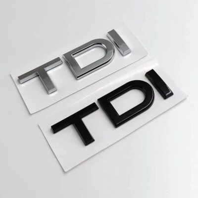 Audi TDI Rear Boot Trunk Lettering Badge Emblem Gloss Black OEM Size