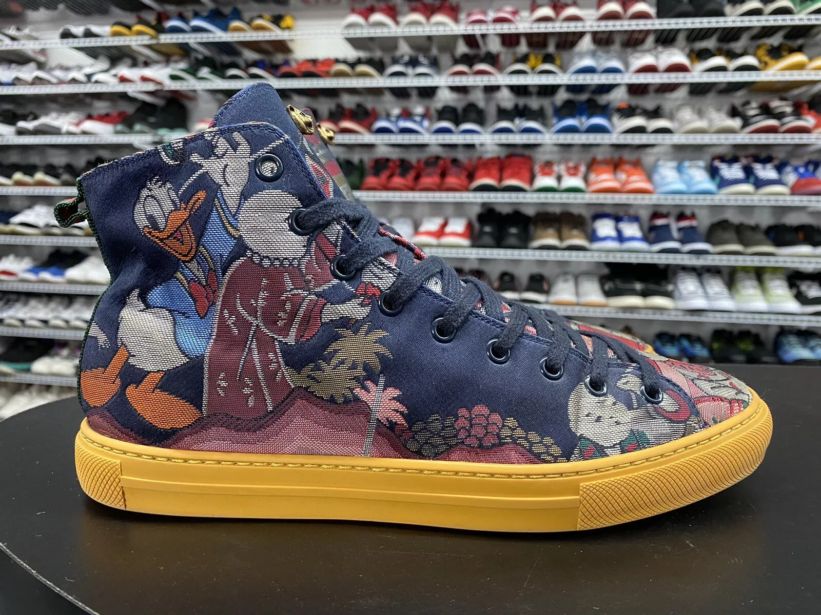Baskets Gucci x Disney Donald Duck Jacquard hommes taille 7 Royaume Uni taille 7,5 États Unis