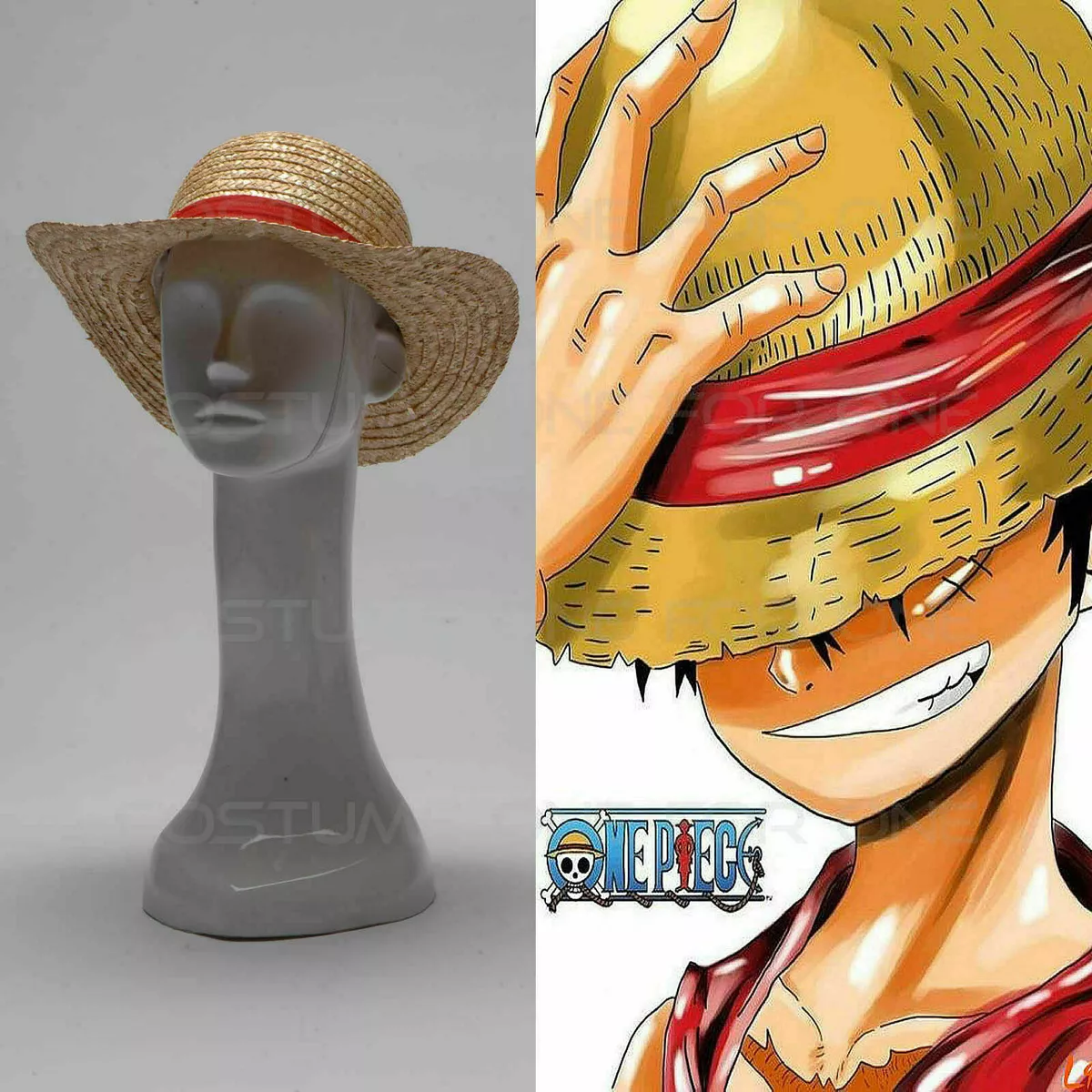 One Piece Monkey D. Luffy Cosplay Costume and Straw Hat Unisex