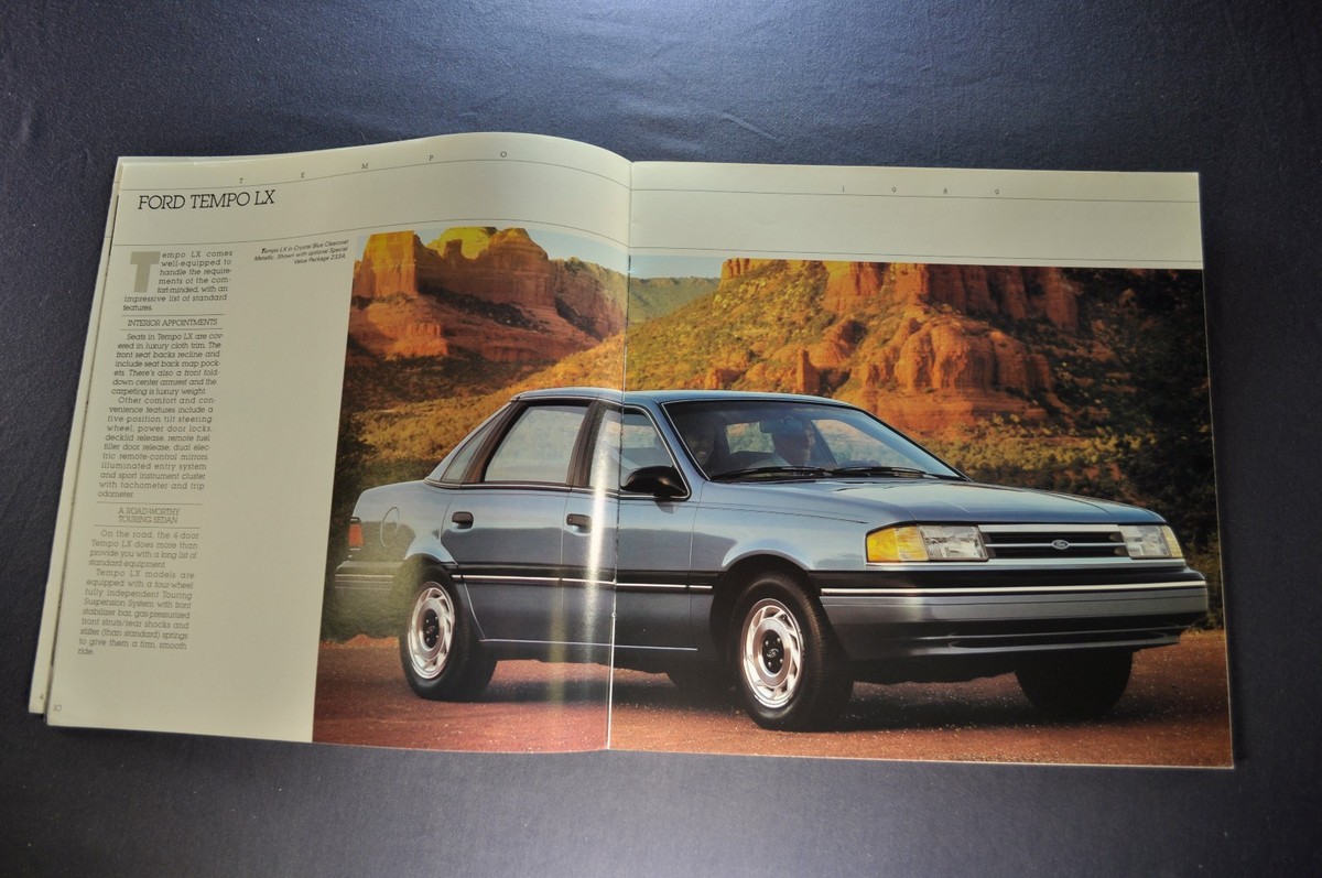 1989 Ford Tempo Catalog Sales Brochure LX GL GLS Excellent