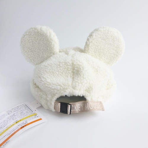 Japan Tokyo Disney Resort Ears Mickey limited Fluffy Boa Cap Hat white 58cm - Picture 2 of 4