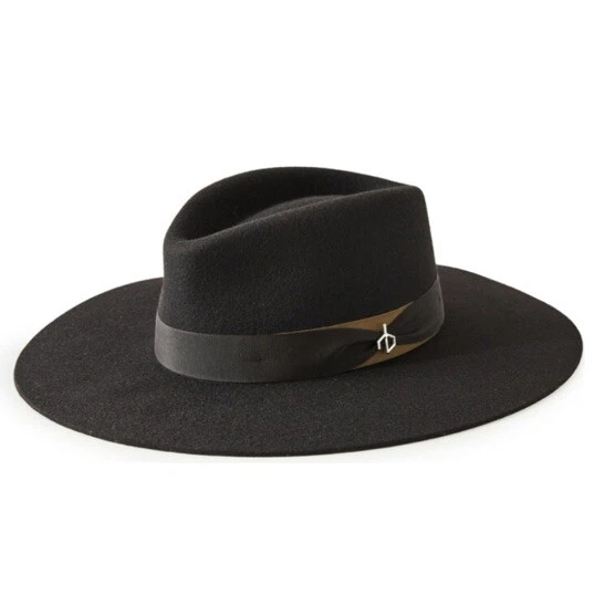 Rag & Bone Cuban Style Wool Fedora Hat WMNS SZ SM Black/Black Grosgrain Ribbon Clara Felted Wool Fedora - Black | rag & bone main image 3