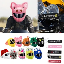 Multi Full Face Motorcycle Helmet Cover Dust Cap Cartoon Fluffy Plush Fun Rides