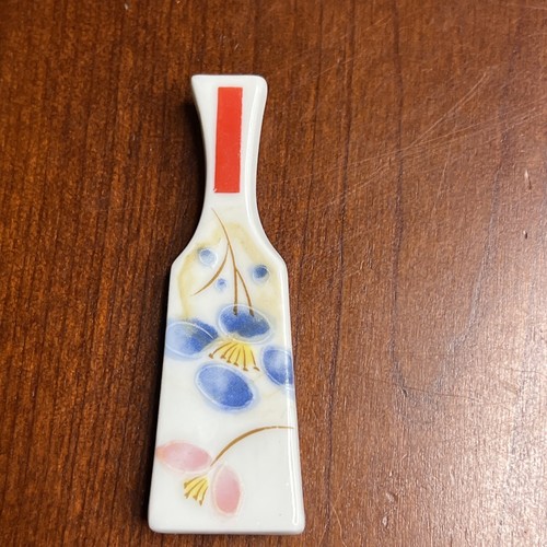 Chopstick Rest KYO KIYOMIZU YAKI WARE Battledore Pine Bamboo Plum KYOTO Japan - Picture 4 of 9