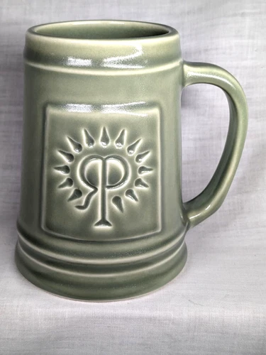 Rookwood Art Pottery Mug Stein Green with Highlights Flame Logo 2014 Excellent!