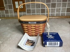 Longaberger 2001 Inaugural Basket Combo with Lid- Tie-On- New
