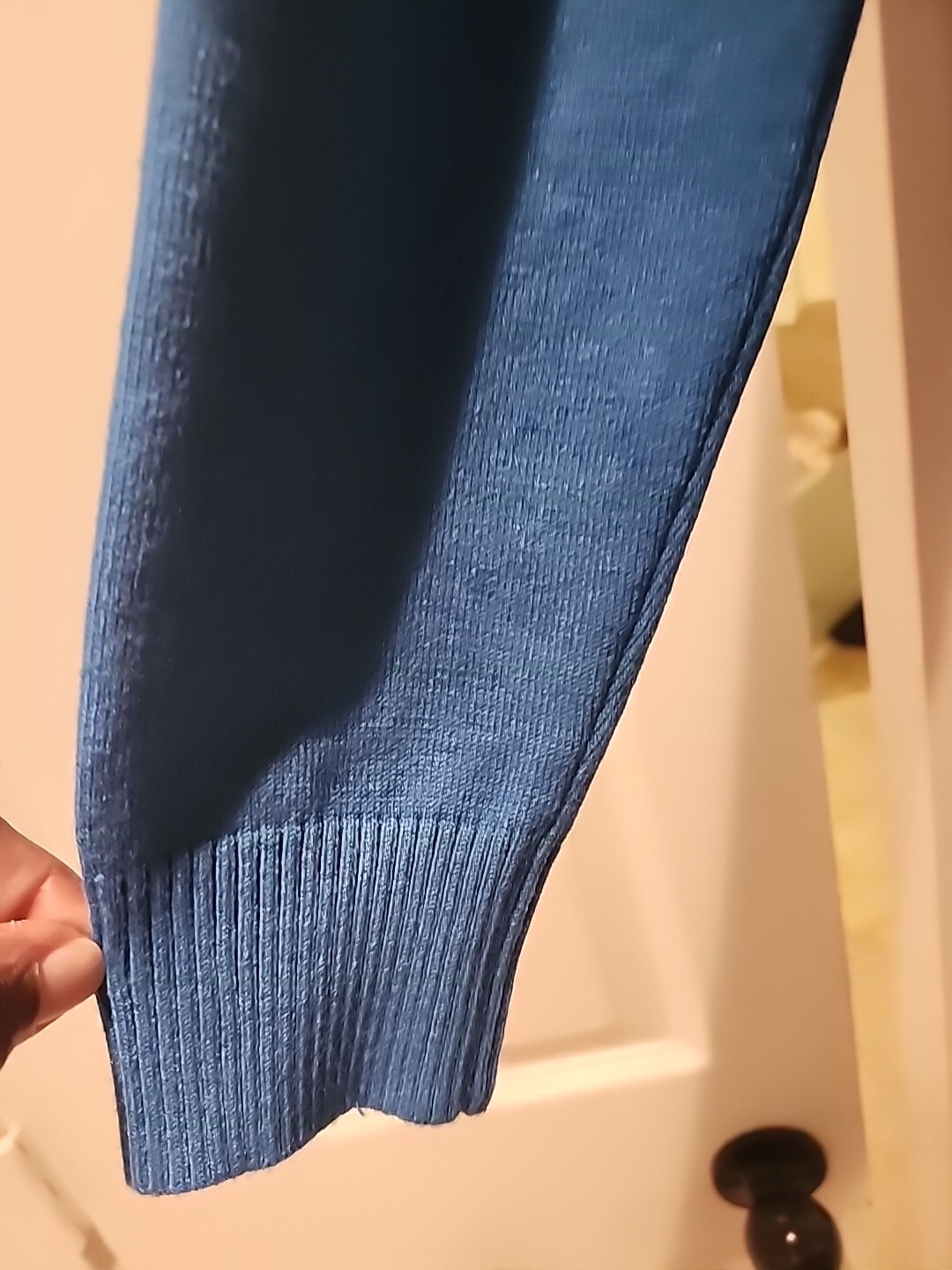 Nine Bull Sweater Mens L Teal Soft Knit Grandpa Style Ribbed Waist Comfort