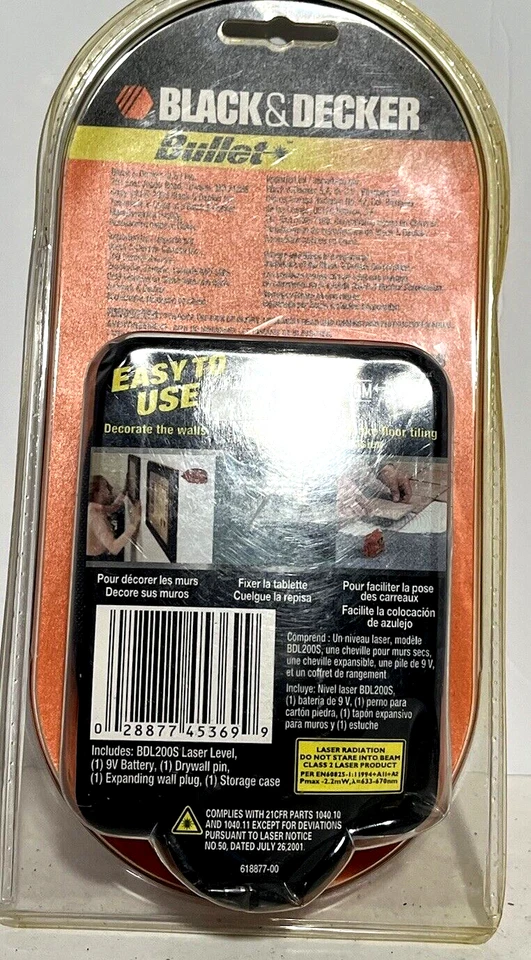 Black & Decker Bullet Laser Level & Case BDL200S B&D NEW Sealed Includes 9v Batt - Image 2 of 2
