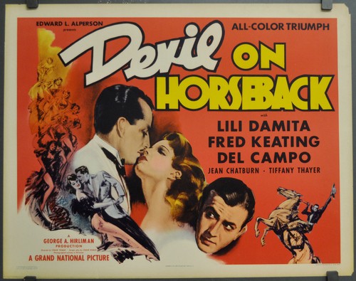 DEVIL ON HORSEBACK 1936 ORIGINAL 22X28 "B" MOVIE POSTER LILI DAMITA FRED KEATING