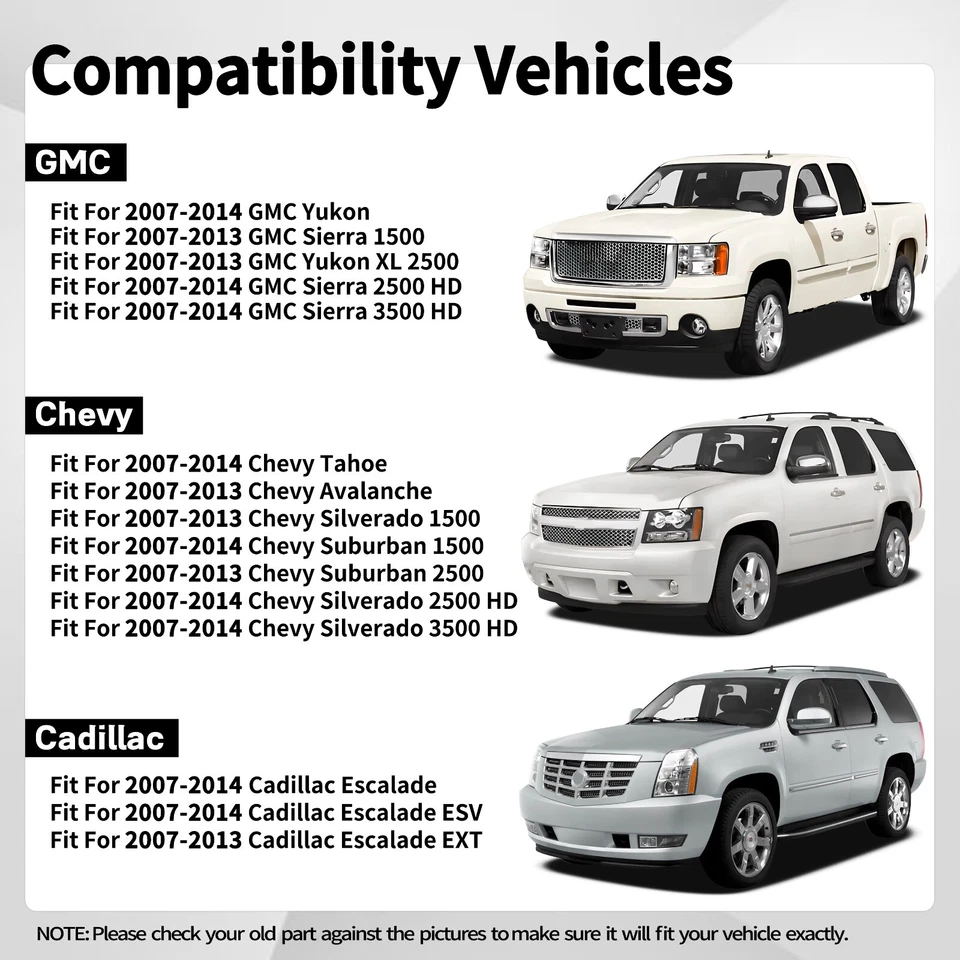 Manija de puerta exterior cromada 4 piezas para Chevrolet GMC Cadillac 2007-2014 20828238 Foto 2 de 4