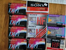 Lot of 10 FUJI, SONY  MEMOREX Blank Cassettes Assorted NEW Sealed Old Stock