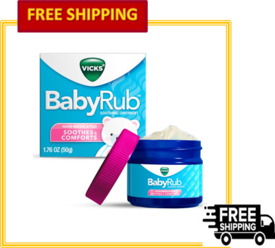 Vicks BabyRub Ointment with Soothing Aloe,Eucalyptus,Lavender & Rosemary-1.76 Oz