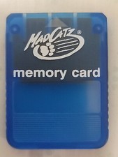 Mad Catz Memory Card for PS1 - Clear Blue Playstation One Tested-Working PS1