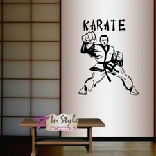 Vinyl Decal Karate Fighter Martial Arts Man Sportsman Sports Boy Wall Sticker 80
