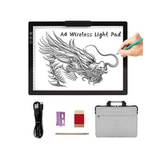 A4 Wireless LED Light Pad with Carry Bag, Innovative Stand and Top Clip, TOHE...