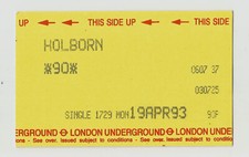 Holborn 37 - UTS London Underground ticket - London WC2B