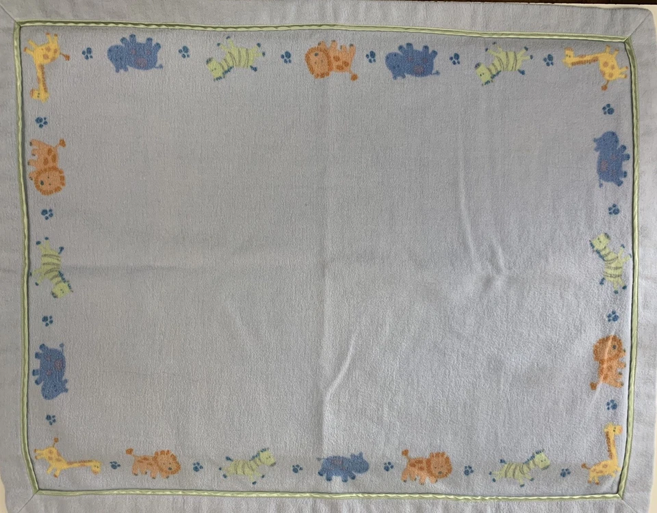 CARTERS Child of Mine Manta Bebé Selva Zoo Animal Azul 38 x 31" Franela Gruesa Foto 3 de 4