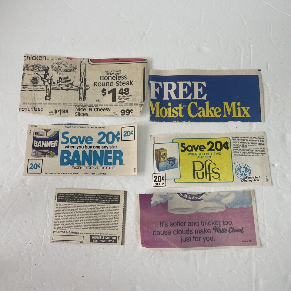Vtg Bounty Coupons Proctor and Gamble Advertising lot of 6 Puffs | eBay