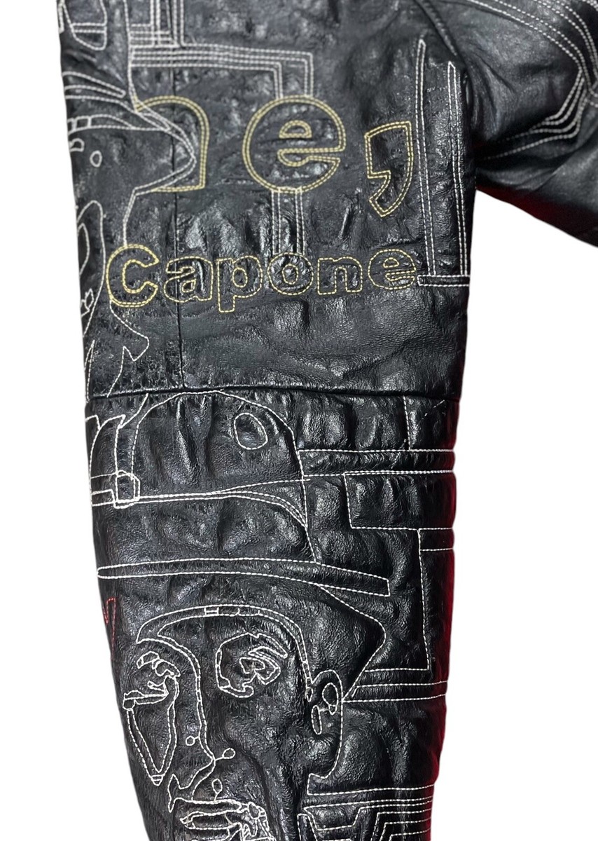 Vintage Leather Jacket Size 4XL Embroidered Stitched Vintage Leather Jacket Size 4XL Embroidered Stitched