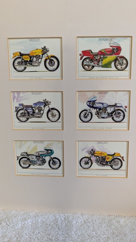 Ducati Golden Era 1970s Motorcycle Spine Art Cards In Matting