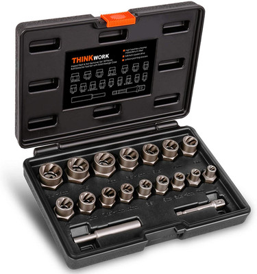 Bolt Extractor Kit, 18-Piece Nut Extractor Socket Set, 3/8'' Drive Rounded Bolt R