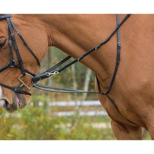 Shires Avignon German Martingale - Premium Leather Horse Training Aid with Reins