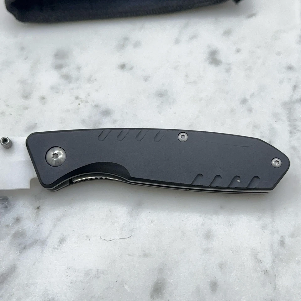 Meyerco Sovereign Folding Pocket Knife Ceramic White Blade Blackie Liner EDC - Image 3 of 4