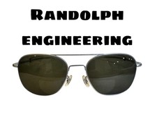 Vintage RANDOLPH ENGINEERING USA 5 1/2 Silver Metal Aviator Pilot Sunglasses