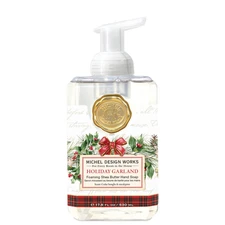 Michel Design Works Foaming Hand Soap, Holiday Garland, Beautiful Square Contain