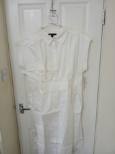 Donna Morgan Women's Cotton Button White Dress UK 20