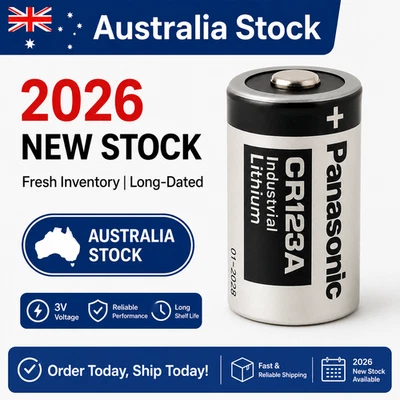 2026 Panasonic 3V CR123A Li-ion Battery CR123 DL123A EL123A Netgear Arlo Camera - image 1 of 4