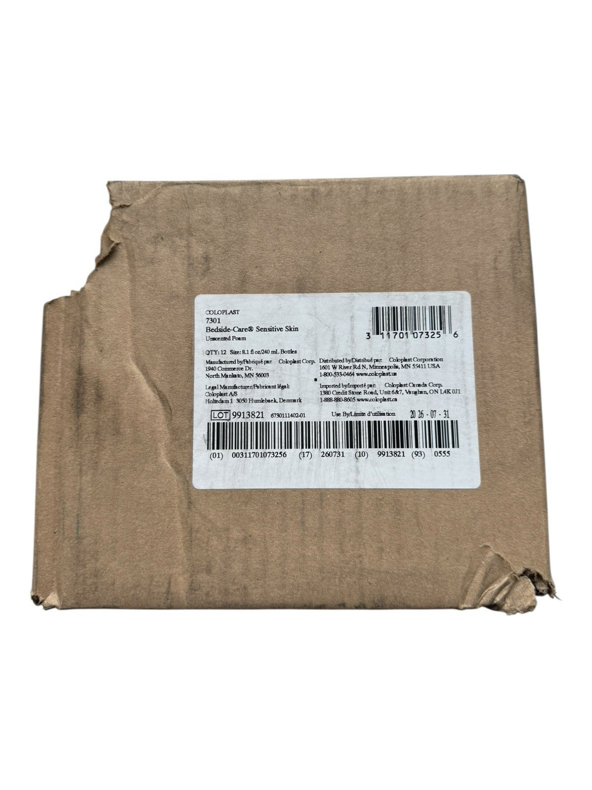 Coloplast Sensitive Skin No-Rinse Foam Cleanser & Shampoo - 12 x 8oz - Ex: 7/26