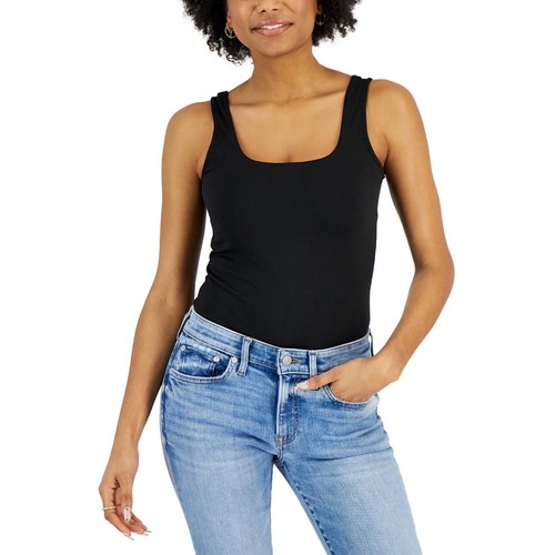 Just Polly Womens Black Solid Bodysuit Juniors XL BHFO 4078 - 第 1/1 張圖片