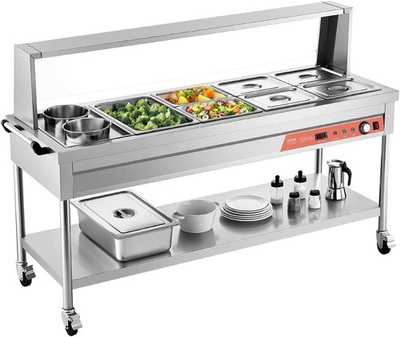 #ad Commercial Electric Food Warmer Steam Table – 7 Pans 2 Pots 1800W Stainless $751.99