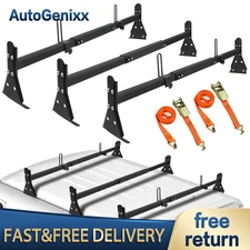 59" For Chevy Express Fullsize Van 3 bar 96-23 Ladder Roof Rack Steel Cross Bar