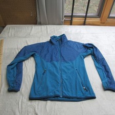 REI Jacket Women Small Blue Fleece Full Zip Pockets Hiking Hybrid Run Jog Active