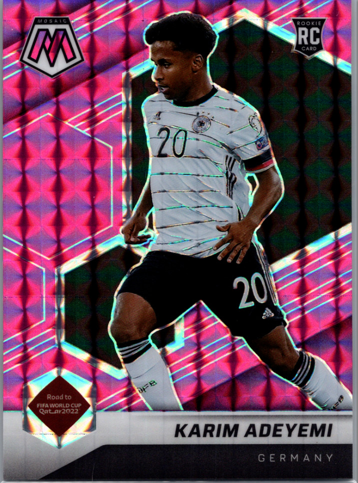 2021-22 Panini Mosaic FIFA Road to World Cup Pink RC Karim Adeyemi 07/25 #66