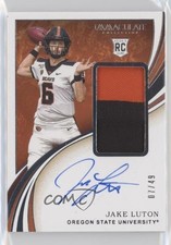 2020 Panini Immaculate Collegiate Rookie Silver 7/49 Jake Luton Patch Auto 02rn