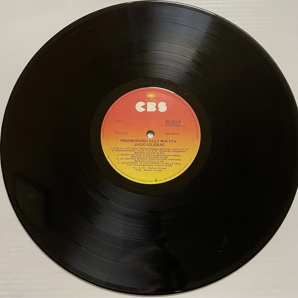 "Disco de vinilo Julio Iglesias Innamorarai Allá Mia ETA 12"" 33 RPM CBS 1979" Foto 3 de 4