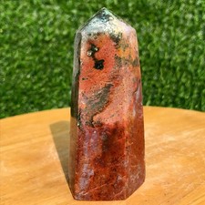 200G Natural Ocean Jasper Obelisk Crystal Wand Point Energy Healing Reiki