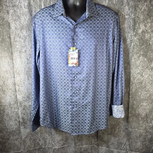 NWT Robert Graham Diamante Shirt XL Classic Fit Egyptian Cotton Contrast Cuff... - product listing photo