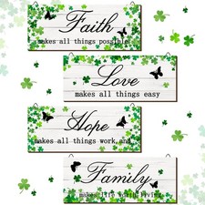 4 Pcs St Patricks Day Decor Irish Wall Sign Spring Hanging Plaque Inspiration