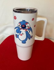 GIFT Under 20 DISNEY Stitch Stainless Steel Tumbler White Holds 32 oz Handle