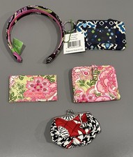 Lot Of 5 Vera Bradley Pieces: Coin Purse, Card Holder, ID Case Headband